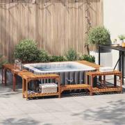 vidaXL Kvadratisk Utomhus Bubbelbad Inhägnad Brun 250 x 250 cm