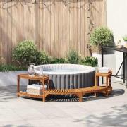vidaXL Rund Utomhus Bubbelpool Omslag Brun 252 x 112 x 55.5 cm