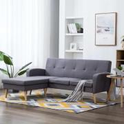 vidaXL Soffa L-formad tygklädsel 186x136x79 cm ljusgrå
