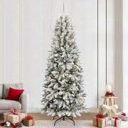 vidaXL Konstgjord julgran Vit 93 x 93 x 240 cm PVC, Plast, Stål och PE