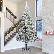 vidaXL Konstgjord förbelyst julgran med 300 LED-lampor Grön 400 cm PVC