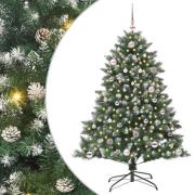 vidaXL Konstgjord julgran med 150 LED-lampor Grön 105 x 105 x 150 cm