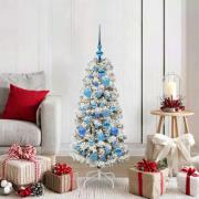vidaXL Plast Hingad Julgran med LED -remsljus 120 cm PVC
