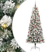 vidaXL Plast Hingad Julgran med LED -remsljus 210 cm PVC