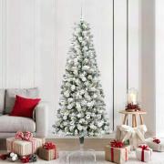 vidaXL Plast Hingad Julgran med LED -remsljus 210 cm PVC