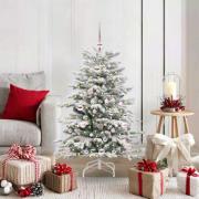 vidaXL Plast Hingad Julgran med LED -remsljus Vit 120 cm PE och PVC