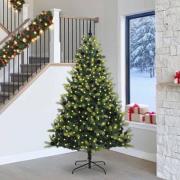 vidaXL Konstgjord Fällbar Julgran 300 LED-lampor Grön 240 cm