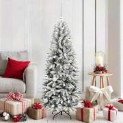 vidaXL Konstgjord julgran Vit 63 x 63 x 150 cm PVC, Plast, Stål och PE