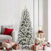vidaXL Konstgjord julgran Vit 73 x 73 x 180 cm PVC, Plast, Stål och PE