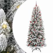 vidaXL Konstgjord julgran Vit 78 x 78 x 210 cm PVC, Plast, Stål och PE