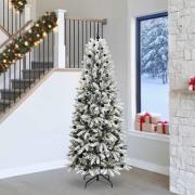 vidaXL Konstgjord julgran Vit 93 x 93 x 240 cm PVC, Plast, Stål och PE