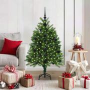 vidaXL Julgran med 150 LED-lampor med stativ Grön 120 cm PE