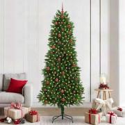 vidaXL Julgran med 300 LED-lampor med stativ Grön 240 cm PE