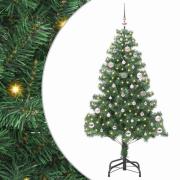 vidaXL Julgran med 150 LED-lampor med stativ Grön 150 cm PVC