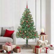 vidaXL Julgran med 300 LED-lampor med stativ Grön 180 cm PVC