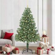 vidaXL Julgran med 300 LED-lampor med stativ Grön 210 cm PVC