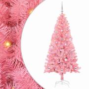 vidaXL Julgran med 150 LED-lampor med stativ Rosa 150 cm PVC