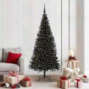 vidaXL Julgran med 300 LED-lampor med stativ Svart 180 cm PVC