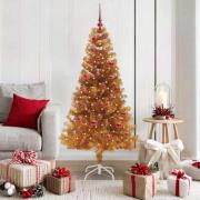 vidaXL Julgran med 150 LED-lampor med stativ Guld 150 cm PET