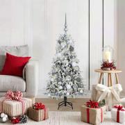 vidaXL Plast Hingad Julgran med 150 LED-lampor Vit 120 cm PE och PVC