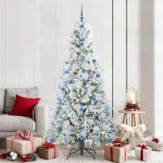vidaXL Plast Hingad Julgran med 300 LED-lampor Grön 210 cm PE och PVC