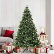 vidaXL Konstgjord julgran med 300 LED-lampor Grön 180 cm PE och PVC