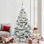 vidaXL Konstgjord julgran med 300 LED-lampor Grön 210 cm PE och PVC