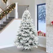 vidaXL Konstgjord julgran med 300 LED-lampor Grön 240 cm PE och PVC