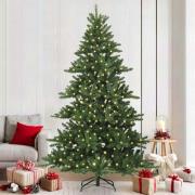 vidaXL Plast Hingad Julgran med 300 LED-lampor med stativ 210 cm PVC