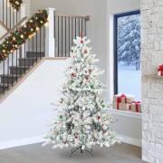 vidaXL Plast Hingad Julgran med 300 LED-lampor med stativ 240 cm PVC