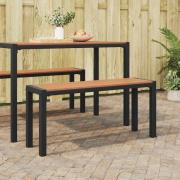vidaXL Trädgårdsbänk Brun 100 x 28 x 45cm Stål