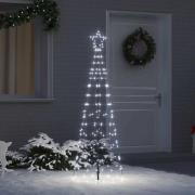 vidaXL LED Julgran med 390 LED-lampor Kallvit 250 cm Järn