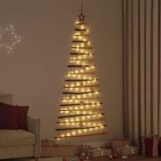 vidaXL Julgran med 100 LED-lampor Naturfärg 180 cm massiv ask