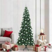 vidaXL Hörn Kunstgjord Julgran med stativ Grön 210 cm PVC och metall