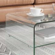 vidaXL Soffbord genomskinlig 98x45x31 cm härdat glas