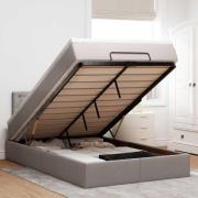 vidaXL Ottoman sängram med madrass taupe 120x200 cm tyg