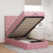 vidaXL Ottoman sängram med madrasser rosa 80x200 cm sammet