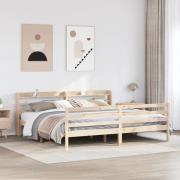vidaXL Sängram med huvudgavel 180x200 cm massiv furu