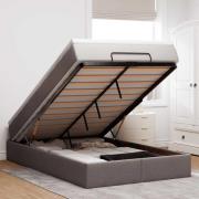 vidaXL Ottoman sängram med madrass taupe 120x200 cm tyg