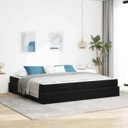 vidaXL Sängram Svart 200 x 200 cm Sammet