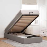 vidaXL Ottoman sängram med madrass taupe 80x200 cm tyg