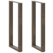 vidaXL Barbordsben U-formade 2 st naturstål 40x(100-101) cm stål