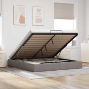 vidaXL Ottoman sängram utan madrass taupe 200x200 cm tyg