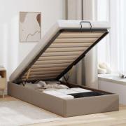 vidaXL Ottoman sängram utan madrass cappuccino 100x200 cm konstläder