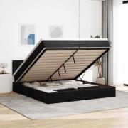 vidaXL Ottoman sängram med madrasser svart 200x200 cm sammet