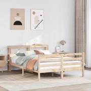 vidaXL Sängram med huvudgavel 140x190 cm massiv furu