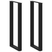 vidaXL Barbordsben U-formade 2 st svarta 50x(110-111) cm stål