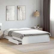 vidaXL Sängram med lådor vit 120x190 cm konstruerat trä