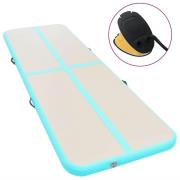 vidaXL Uppblåsbar gymnastikmatta med pump 500x100x10 cm PVC grön