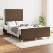 vidaXL sängram utan madrass mörkbrun 120x190 cm tyg